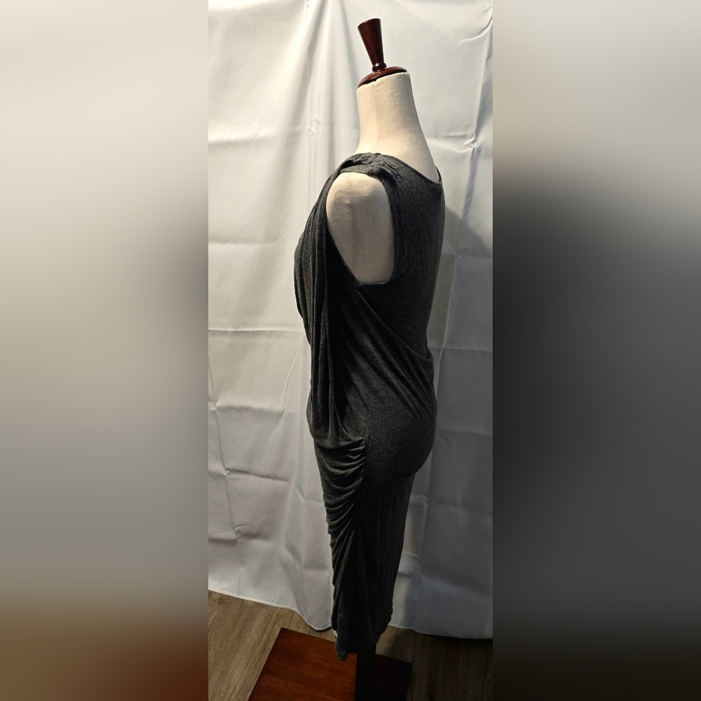 Gray Ruched Sheath Dress - Picture 2 of 4
